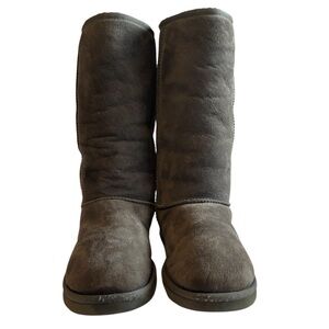 Ugg Grey Sheepskin Shearling Lined Classic Tall Snow Boot Women 8